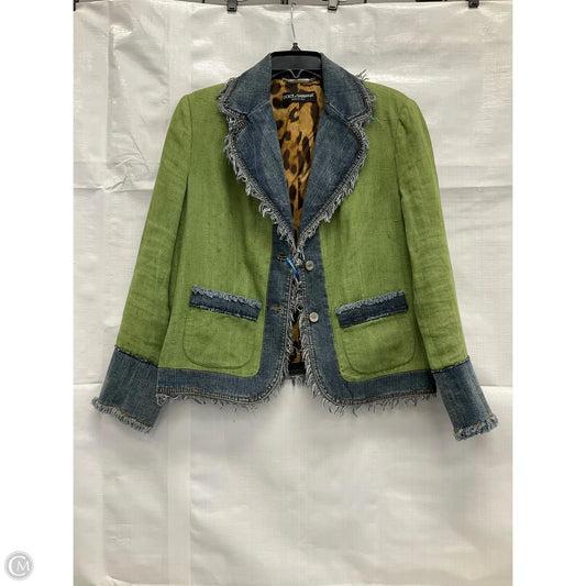Jacket Luxury Designer By Dolce And Gabbana In Blue & Green, Size: M