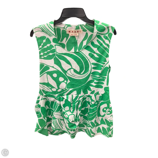 Top Sleeveless Designer By Marni In Green & White, Size: M