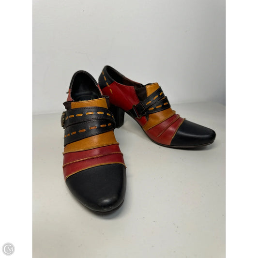 Boots Ankle Heels By Cmb In Black & Orange, Size: 9
