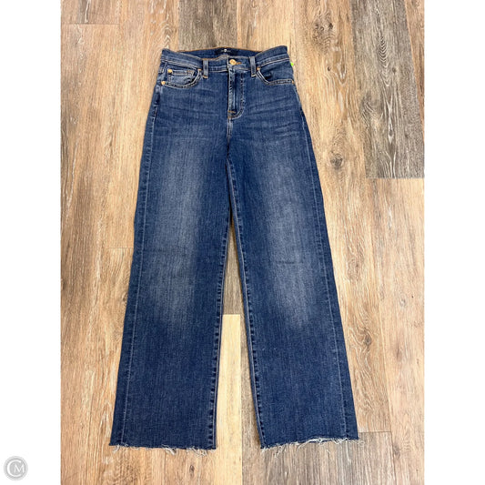 Jeans Straight Designer By 7 For All Mankind In Blue Denim, Size: 1/25