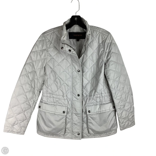 Coat Designer By Coach In Grey, Size: S
