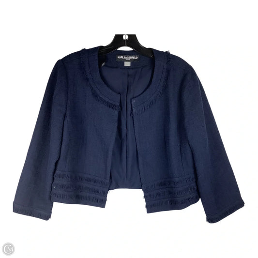 Blazer Designer By Karl Lagerfeld In Navy, Size: L
