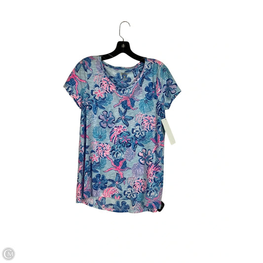 Top Short Sleeve Designer By Lilly Pulitzer In Blue, Size: S