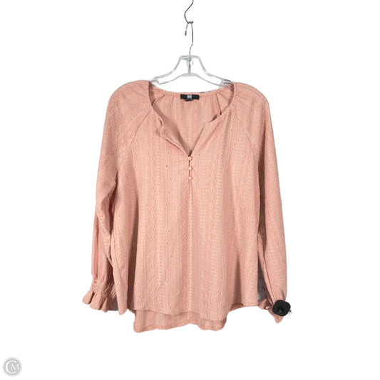 Top Long Sleeve Designer By Frye In Pink, Size: M