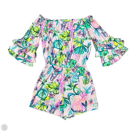 Romper Designer By Lilly Pulitzer In Purple & Yellow, Size: S