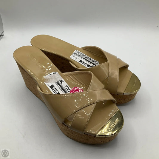Sandals Luxury Designer By Jimmy Choo In Tan, Size: 7.5