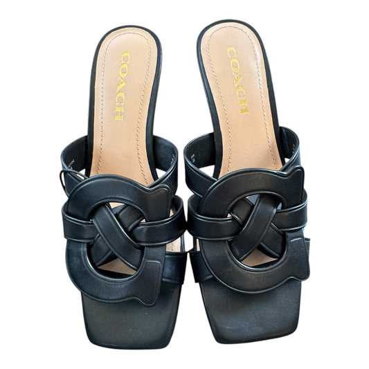 Sandals Designer By Coach In Black, Size:7.5