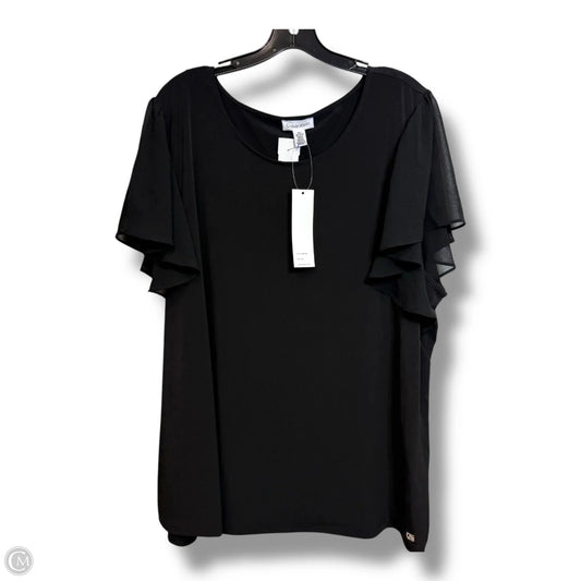 Top Short Sleeve By Calvin Klein In Black, Size: 3x