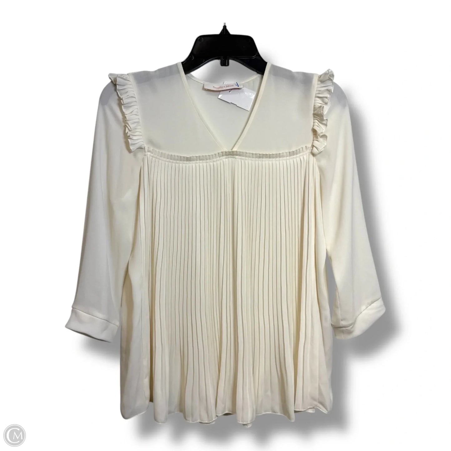 Top Long Sleeve Designer By See By Chloe In White, Size: S