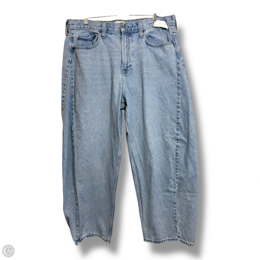 Jeans mid rise barrel Leg By Abercrombie And Fitch In Blue Denim, Size: 14