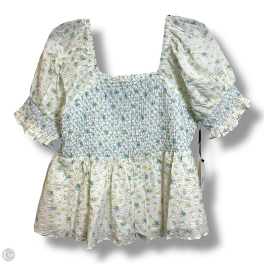 Top Short Sleeve By English Factory In Floral Print, Size: 1x