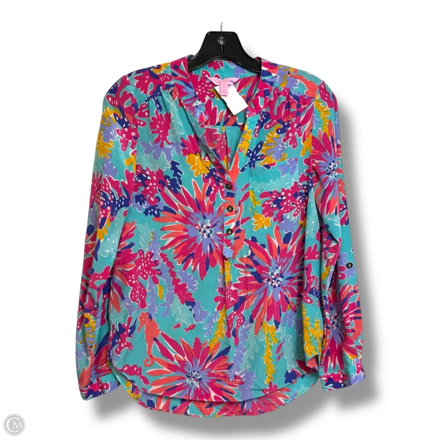 Top Long Sleeve Designer By Lilly Pulitzer In Pink, Size: Xs