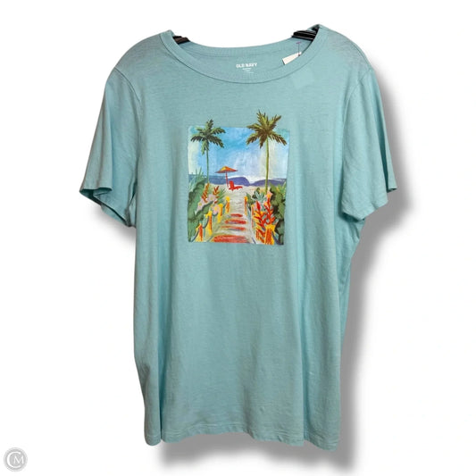 Top Short Sleeve By Old Navy O In Blue, Size: L