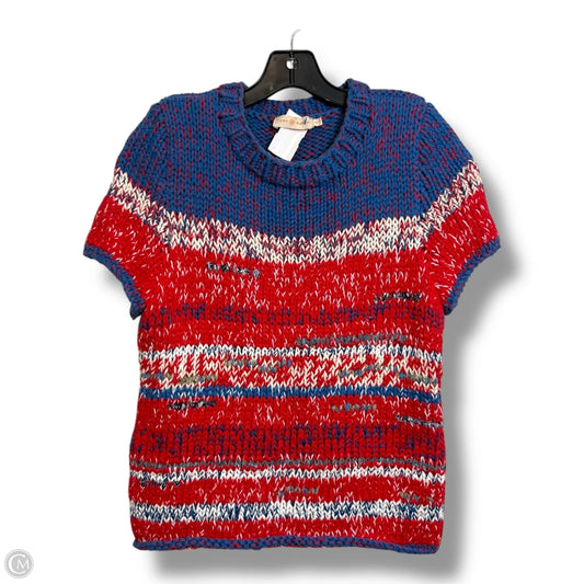 Sweater Designer By Tory Burch In Blue & Red & White, Size: Xs