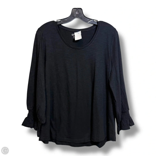 Top Long Sleeve Basic By Chicos In Black, Size: L