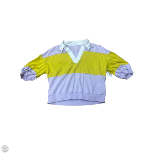 Top Short Sleeve Designer By Kate Spade In Purple & Yellow, Size: M