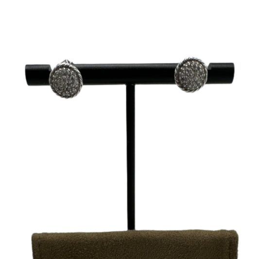 David Yurman Petite Pave Stud Diamond Luxury Designer Earrings