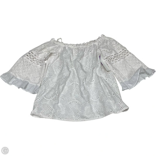 Top Long Sleeve Designer By Lilly Pulitzer In White, Size: S