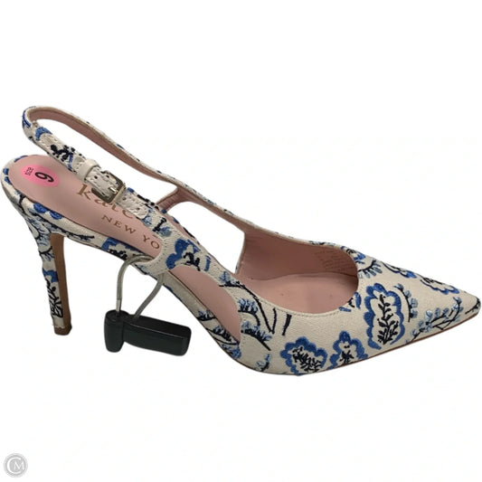 Shoes Designer By Kate Spade In Blue & Cream, Size: 9