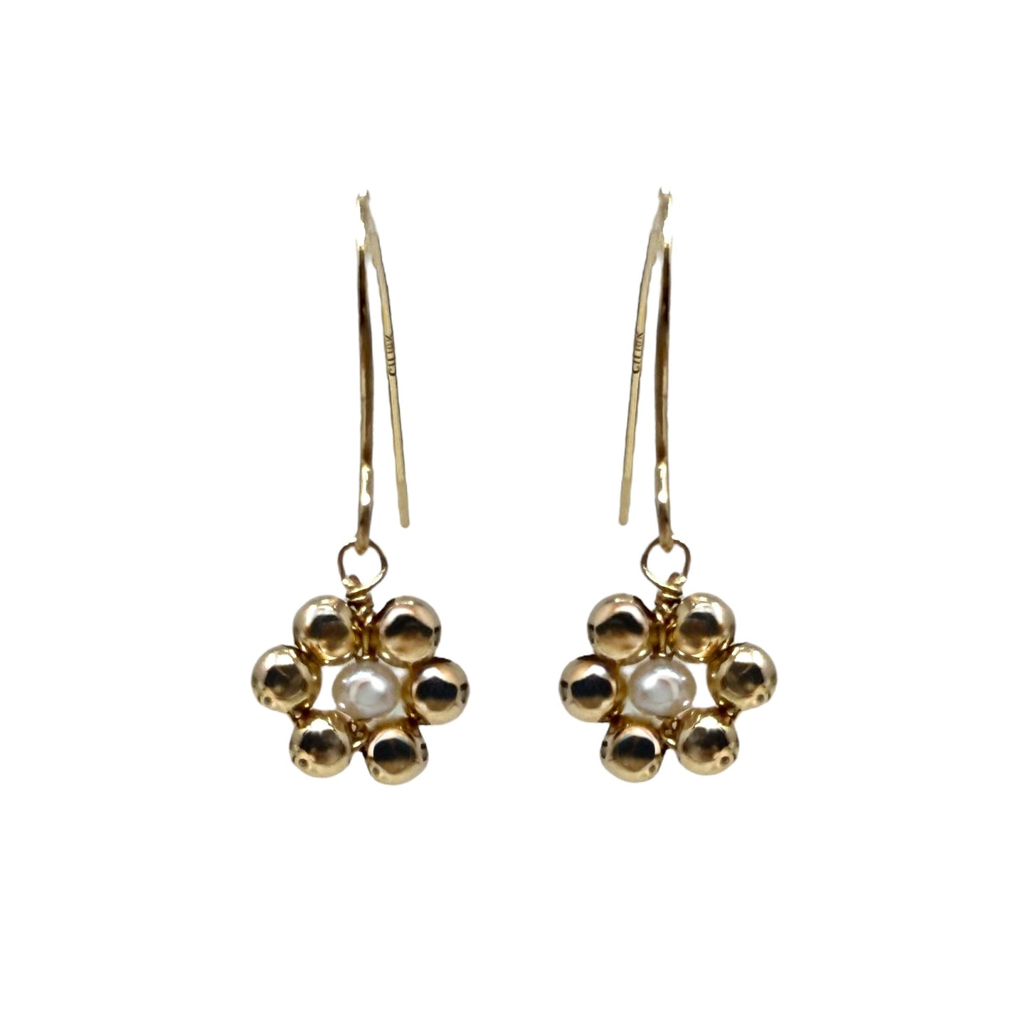 14K Gold Plated Daisy Dangle Earrings By Unbranded