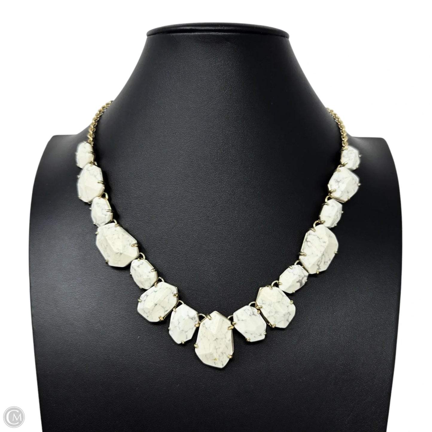 12k Gold-Plated Faceted Stone Frontal Necklace Designer By Kate Spade