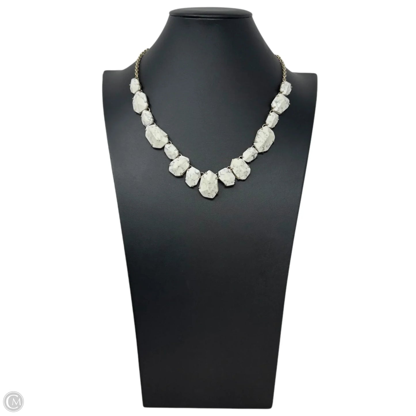 12k Gold-Plated Faceted Stone Frontal Necklace Designer By Kate Spade