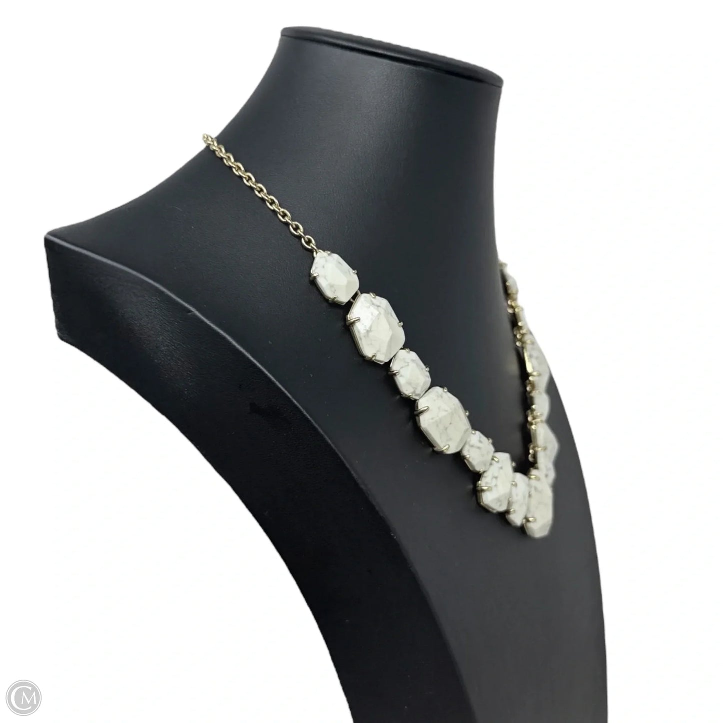 12k Gold-Plated Faceted Stone Frontal Necklace Designer By Kate Spade