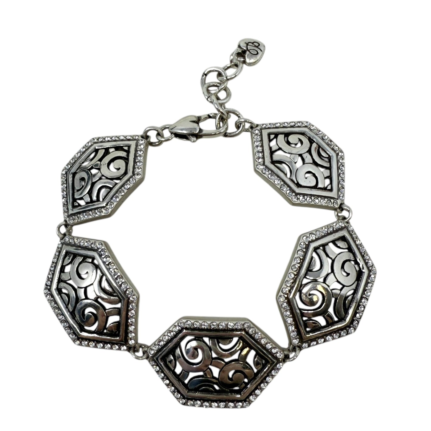 5 plaques Myriad Marcasites & Crystals Bracelet By Brighton