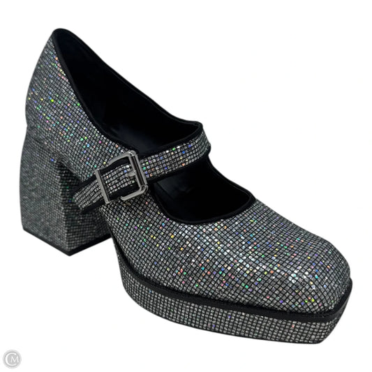 2-Night Glitter Platform Mary Jane Pumps By Gianni Bini In Silver, Size: 7.5