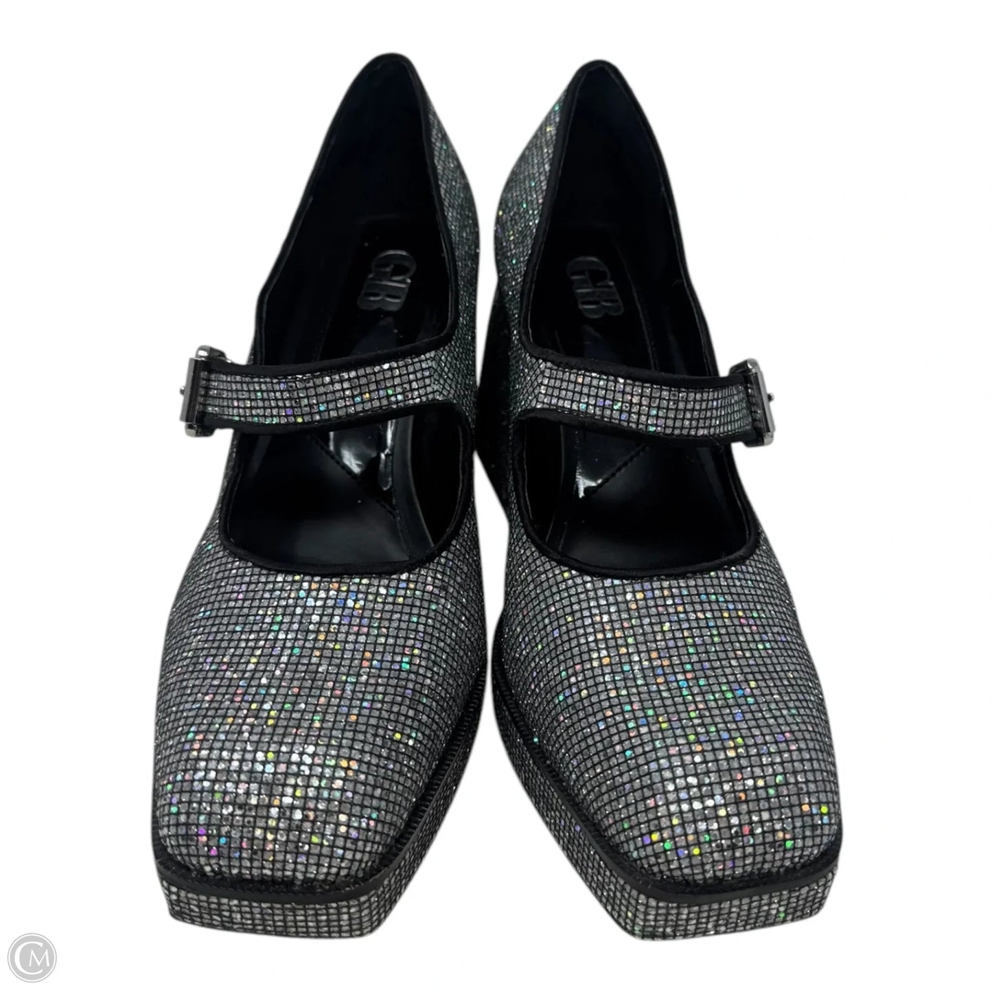 2-Night Glitter Platform Mary Jane Pumps By Gianni Bini In Silver, Size: 7.5