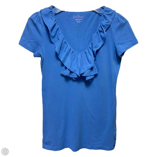 Top Short Sleeve Designer By Lilly Pulitzer In Blue, Size: Xs