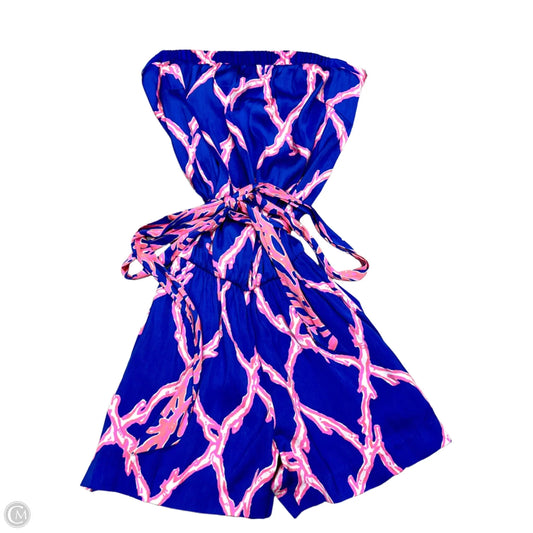 Romper Designer By Lilly Pulitzer In Blue & Pink, Size: Xs