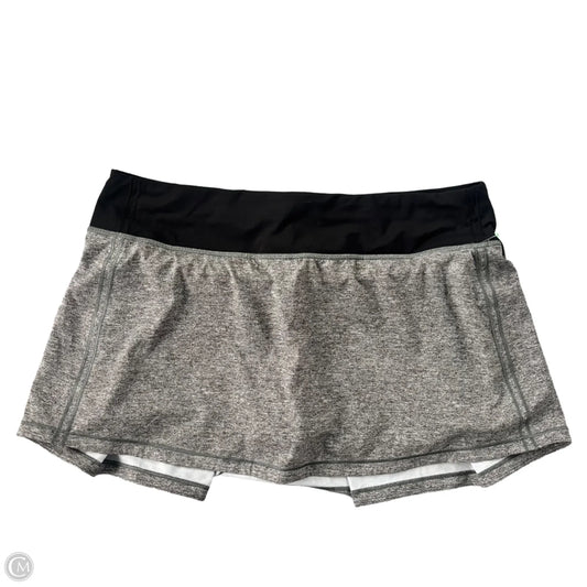 Athletic Skort By Lululemon In Black & Grey, Size: 10