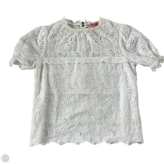 Top Short Sleeve Designer By Kate Spade In White, Size: Xs