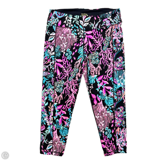 Pants Designer By Lilly Pulitzer In Black & Pink, Size: Xl
