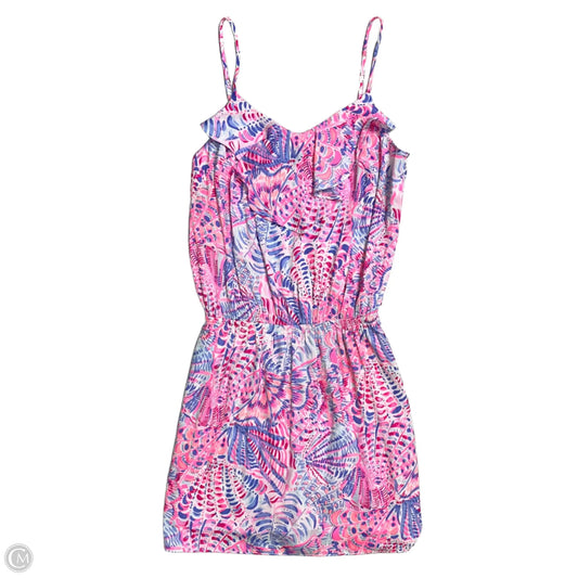 Romper Designer By Lilly Pulitzer In Pink & Purple, Size: S
