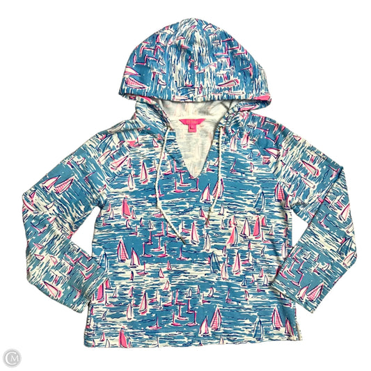 Sweatshirt Designer By Lilly Pulitzer In Blue & White, Size: M