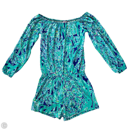 Romper Designer By Lilly Pulitzer In Teal, Size: Xs