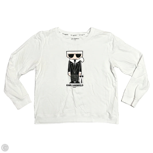 Sweatshirt Designer By Karl Lagerfeld In White, Size: L