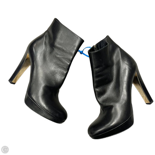 Boots Luxury Designer By Dior In Black & Gold, Size: 5.5