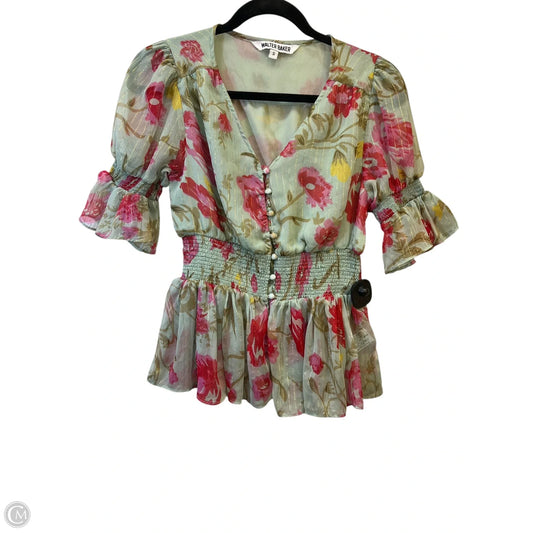 Top Short Sleeve Designer By Walter Baker In Floral Print, Size: S