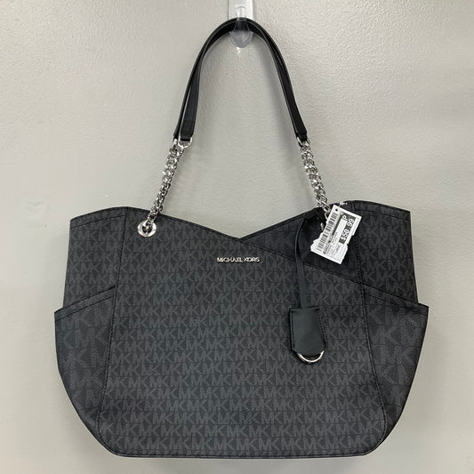 Handbag Designer By Michael Kors In Black & Silver, Size:Large