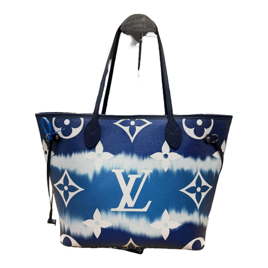 Tote Luxury Designer By Louis Vuitton In Blue, Size:Medium