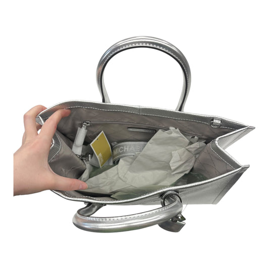 Tote Designer By Michael Kors In Silver, Size:Medium