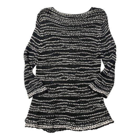 Top Ls Designer By Eileen Fisher In Grey & White, Size:Lp