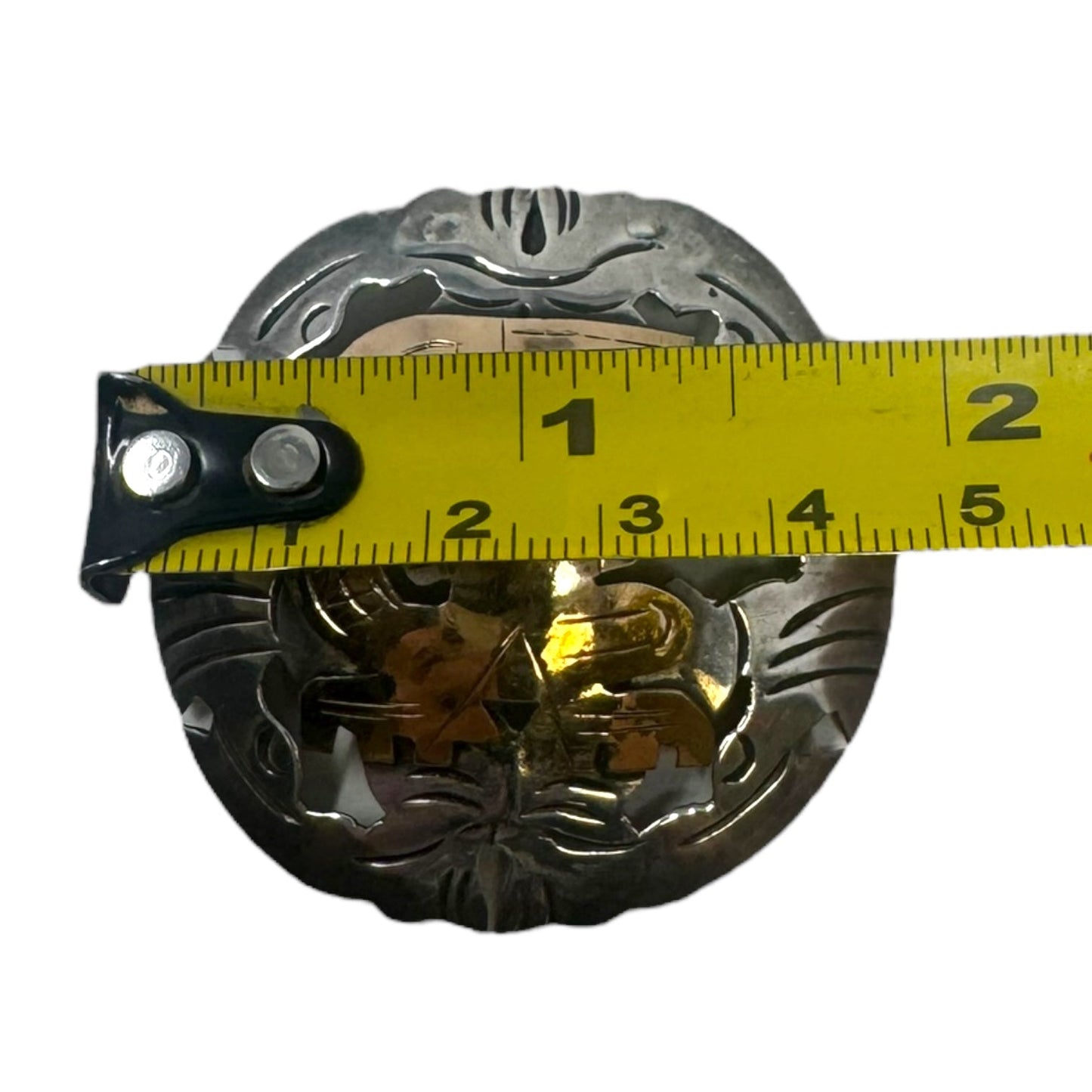 18K Gold & Sterling Silver Peruvian Incan Mayan Brooch Pin/Pendant