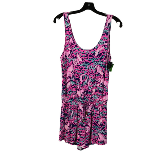Romper Designer By Lilly Pulitzer In Blue & Pink, Size: S